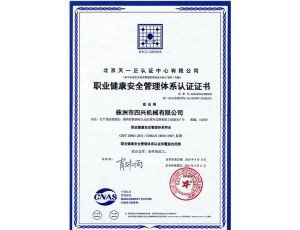 職業(yè)健康安全管理體系認證證書(shū)